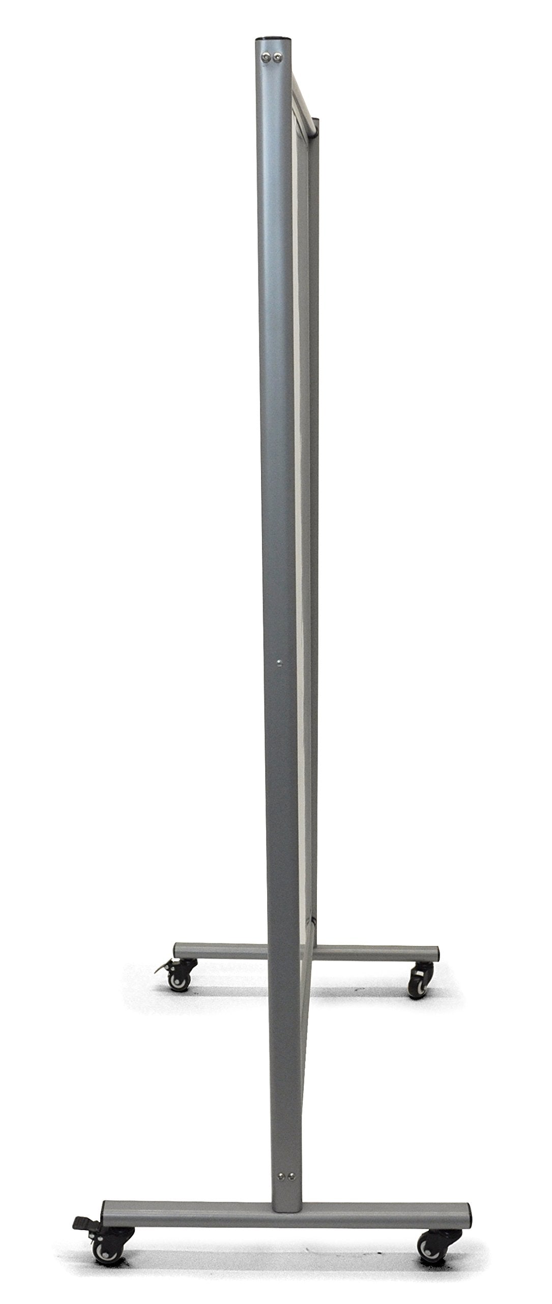 Mobile Magnetic Whiteboard Room Divider by Luxor – 76"W x 3"H, Alloy Steel, White, Model MD4072W