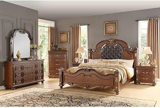Destiny Contemporary Cherry Wood 5-piece Bedroom Set, Queen