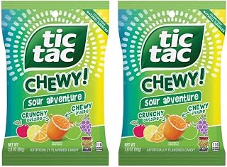 Sour Fruit Chewy Adventure by Tic Tac, 2.8 oz. Bag (Pack of 2)