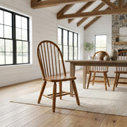 Rubberwood Solid Wood Bow-Back Side Chair by Starlight Canyon Home – Solid + Manufactured Wood, Brown