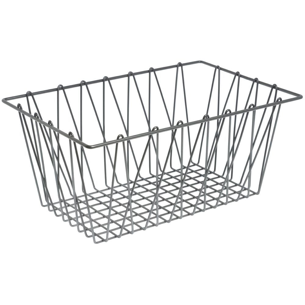 Wire Display Basket Pastry Tray Bakery Basket Rectangular Nickel Powder-Coated Steel - 18" L x 12" W x 8" H by HUBERT – Wire, Nickel