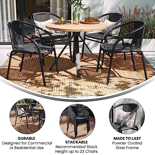 Flash Furniture Grey / Set of 4 / Contemporary Patio Dining Chairs