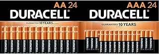 DURACELL CopperTop AA 24 + AAA 24 Alkaline Batteries Combo Pack - Long Lasting Double A & Triple A Battery - 48 Count