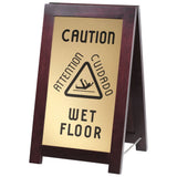 Floor Sign with Chain by CAL-MIL – 12x17 5 inch, Wood, Dark Wood, Model 851-WET