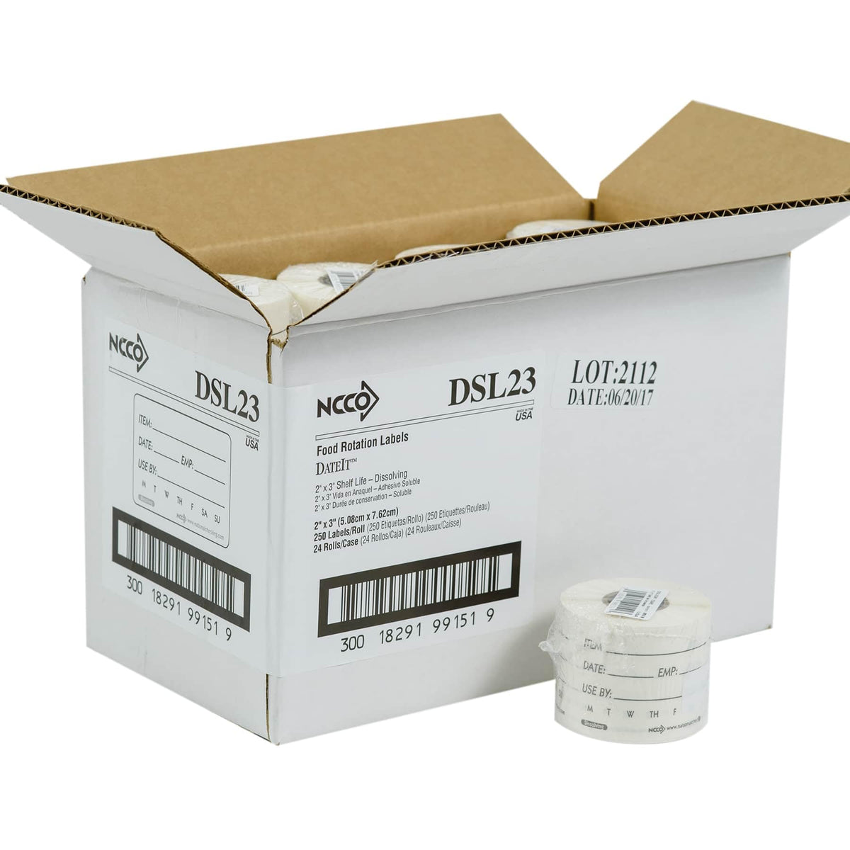 National Checking Co. National Checking Self Life Use By Dissolvable Label - 2 in. x 3 in. by NCCO – 3" x 2", Sticker, White, Model DSL23