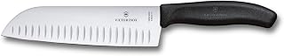 Victorinox Swiss Classic 7 Inch Santoku knife, Granton Blade, Black