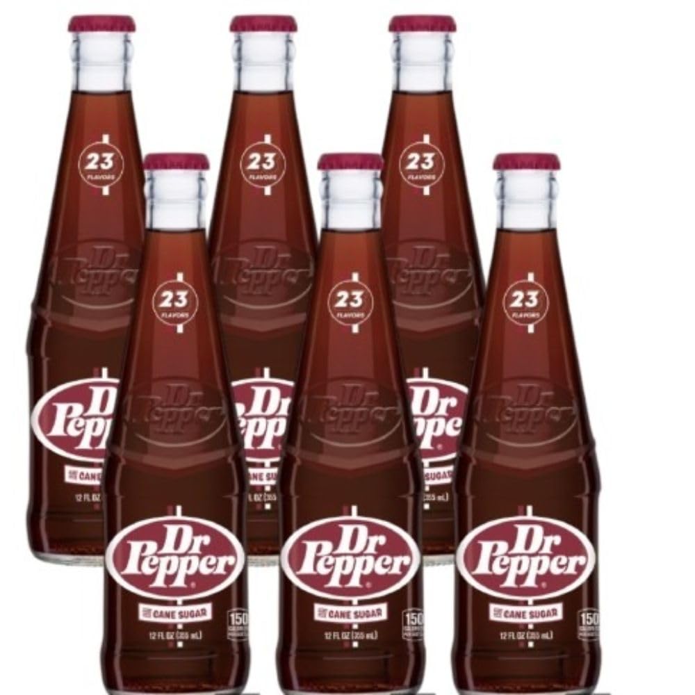 Real Sugar Soda 12 Oz Glass Bottle (Pack of by Dr Pepper – 12 Fl Oz (Pack of 6), Pack of 6