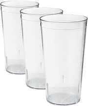 G.E.T. Heavy-Duty Plastic Restaurant Tumblers, 24 Ounce, Clear (Set of 12) (Pack of 3)