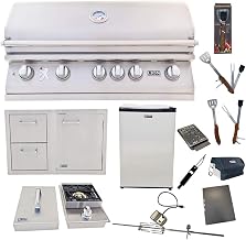 Lion Premium Grills 40-Inch Liquid Propane Grill L90000 with Single Side Burner, Eco Friendly Refrigerator, Door and Drawer Combo with 5 in 1 BBQ Tool Set Best of Backyard Gourmet Package Deal