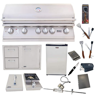 40-Inch Liquid Propane Grill with Single Side Burner by Lion Premium Grills – 970 sq. inches, Stainless Steel, Model L90000