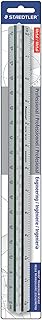 STAEDTLER Engineer Aluminum Triangular Scale, 12in Metal Ruler with Color-Coded Grooves, Weather-Resistant, 6 Scales (10-60 Parts per Inch)