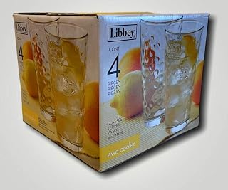 Libbey 4-Piece Frosted Modern Rectangular Glass Tumbler, 16 oz