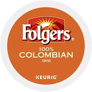 Folgers 100 percent Colombian medium-dark roast coffee single serve capsules for Keurig K-Cup pod brewers, 80 Count