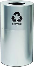 Witt Industries AL35-CLR-R Aluminum 35-Gallon Decorative Recycling Receptacle with Rigid Plastic Liner, Legend "Recycle", Round, 18" Diameter x 32" Height, Clear Coat