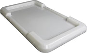 Channel L815C-W Lug Cover, Snap-on Lid Type, Durable Polyethylene Material, Stackable Lid Design, Fits to Channel L815 Lugs, Rectangular Meat Lug Cover, 16"W x 24"D x 1"H, White