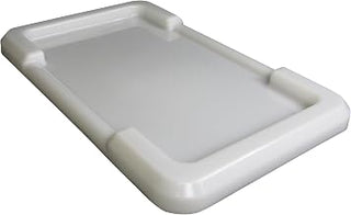 Channel L815C-W Lug Cover, Snap-on Lid Type, Durable Polyethylene Material, Stackable Lid Design, Fits to Channel L815 Lugs, Rectangular Meat Lug Cover, 16"W x 24"D x 1"H, White