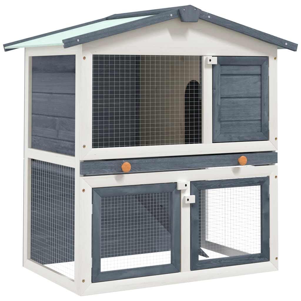 vidaXL grey / 37.0"L x 23.6"W x 38.6"H / Slide Outdoor Pens & Hutches