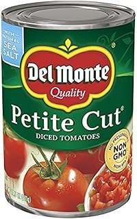 Del Monte Canned Petite Cut Diced Tomatoes, 14.5 Ounce (Pack of 12)