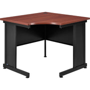 36" W Corner Desk - Mahogany by Global Industrial – Laminate, Mahogany & Black, Model 240347MH