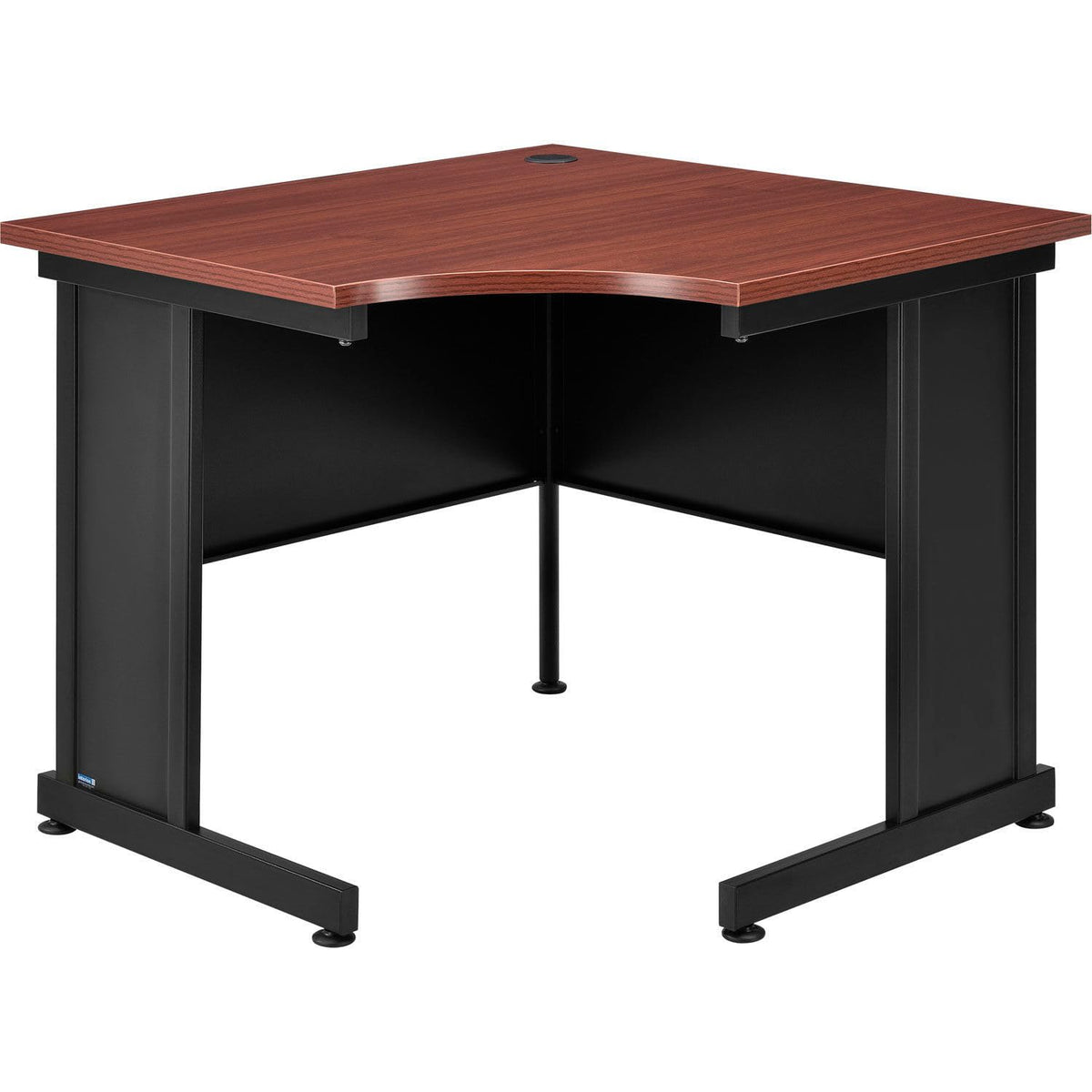 36" W Corner Desk - Mahogany by Global Industrial – Laminate, Mahogany & Black, Model 240347MH