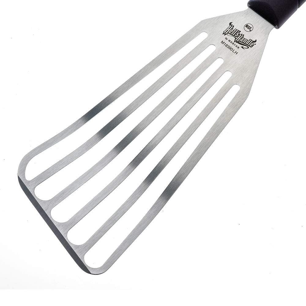 Mercer Culinary Left Handed Fish Turner / 9-Inch / Hell's Handle Barbecue Turners