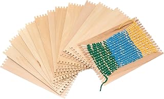 Colorations RLOOM Beginners Wooden Loom, Set of 12, for Kids, Arts & Crafts, Weaving, Craft Activity, Motor Skills, Critical Thinking, Basket, Jewelry, Crochet, Teaching, Educational