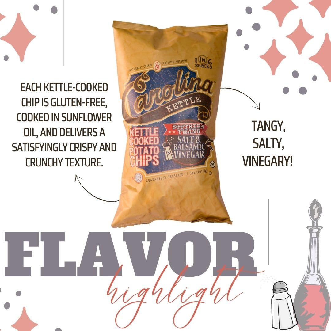 Carolina Kettle Salt and Balsamic Vinegar / 2 Ounce (Pack of 20) / 12 Potato