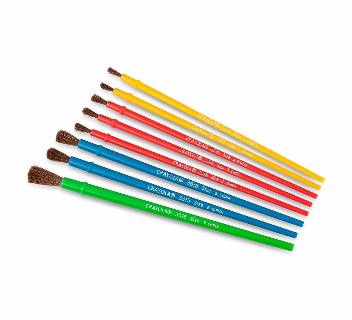 Kids Paint Brush Set (8ct) by Crayola – Assorted, CRAYONS, Multicolored, Pack of 12, Model 05-3516