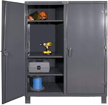 Durham Extra Heavy Duty Welded 12 Gauge Steel Lockable Double Shift Storage Cabinet, HDDS247266-6S95, 1300 lbs Shelf Capacity, 24" Length x 72" Width x 66" Height, 6 Shelves