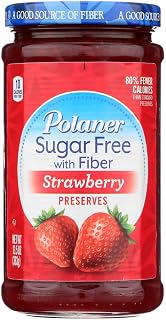 Polaner Strawberry Preserves Sugar Free with Fiber, 13.5 Oz. (Pack of 3)