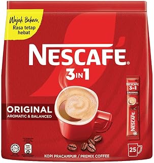 Nescafe Nescafé 3 in 1 Instant Coffee Sticks Original - Best Asian Coffee Imported from Nestle Malaysia
