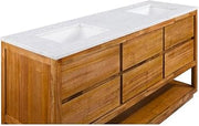 Oakman 72 in. W x 22 in. D x 34.7 in. H Double Sink Bath Vanity in Mango Wood with Carrara White Marble Top OA72CW00MW-000000000