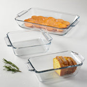 Anchor Hocking 3-Piece Set / 3 Piece Value Pack / Crystal Bakeware Sets