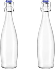 10 Strawberry Street Indro Swing Top Carafe, Large, Blue Lid, Set of 2