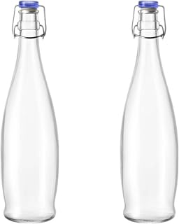 10 Strawberry Street Indro Swing Top Carafe, Large, Blue Lid, Set of 2