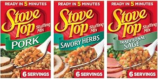 Kraft Stove Top Stuffing Mix Pack – Pork, Savory Herbs & Traditional Sage, 6 oz Each, 3 Count (Variety Pack)