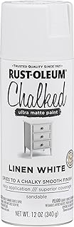 Rust-Oleum Chalked All-in-One Ultra Matte Linen White Spray Paint | Furniture Paint, One Coat Coverage, No Primer Required, Easy To Use, Fast Drying, Low Odor, Multi Surface, Indoor Use, 12 oz
