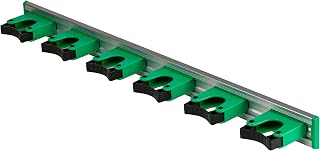 UNGER Commercial 28" Broom Holder Wall Mount (Case of 5) - Quick-Snap HO700 | All-purpose tool storage solution with 6 durable rubber-grip holders; Aluminum/Plastic;Organized workspace