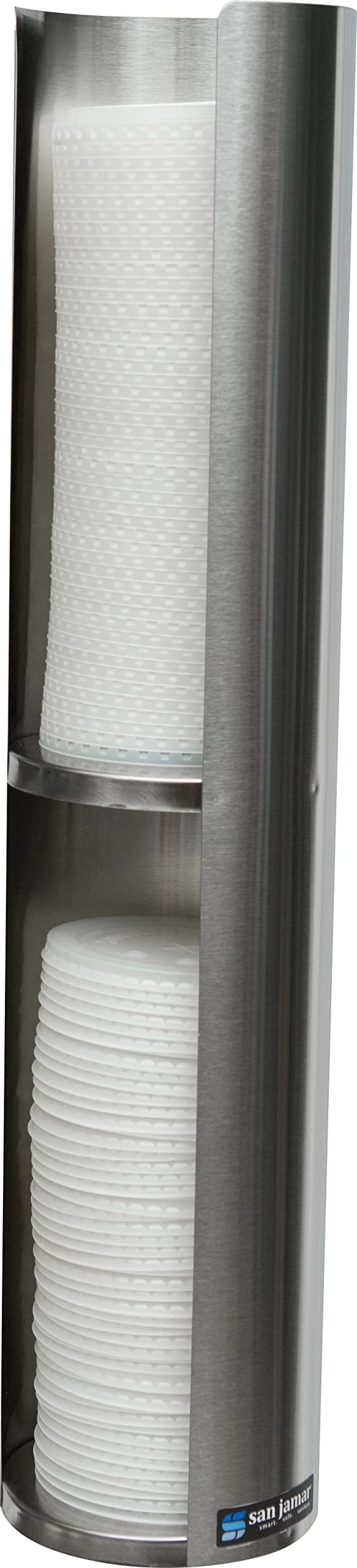San Jamar 24-46oz / Double Lid / Stainless Food Dispensers