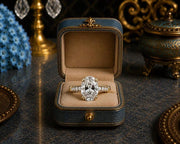 IshaanJewel 2 Ct Oval Cut Diamond Channel Set Half Eternity Vintage Engagement Ring For Women For Women 14K Yellow Gold Plated Wedding Ring 925 Sterling Silver Handmade Women