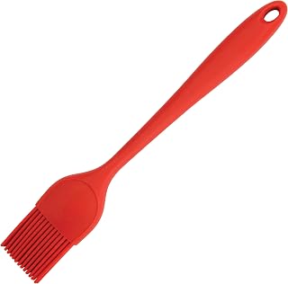 Winco 1 3/4" Red Silicone Brush, Wide | Dishwasher safe, Durable bristles, Basting, Glazing, Marinades, Butter and Pastry Prep