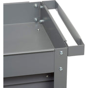 2 Shelf Deep Tray Steel Stock Cart by Global Industrial – 3.5"L x 16"W x 32"H, 12-Gauge Steel, Gray, Model 988836