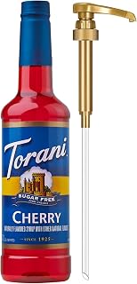 Torani Sugar-Free Syrup, Cherry Flavor, Pump Included, 25.4 Fl Oz