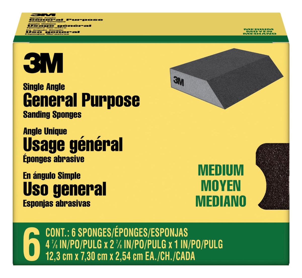 3M Black / 4-7/8 in x 2-7/8 in / Medium Sanding Sponges