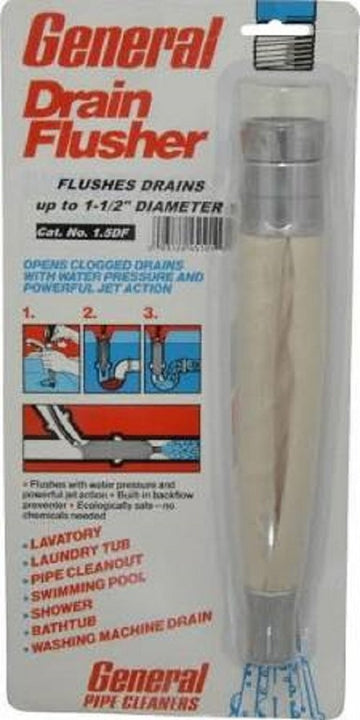 1-1/2" Drain Flusher Flush Bag by General Wire – Small, Nylon, Orange, Model 1.5DF