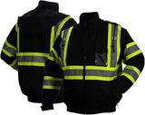 Pyramex Unisex Rj3711 Series Black Bomber Safety Jacket With Hood
