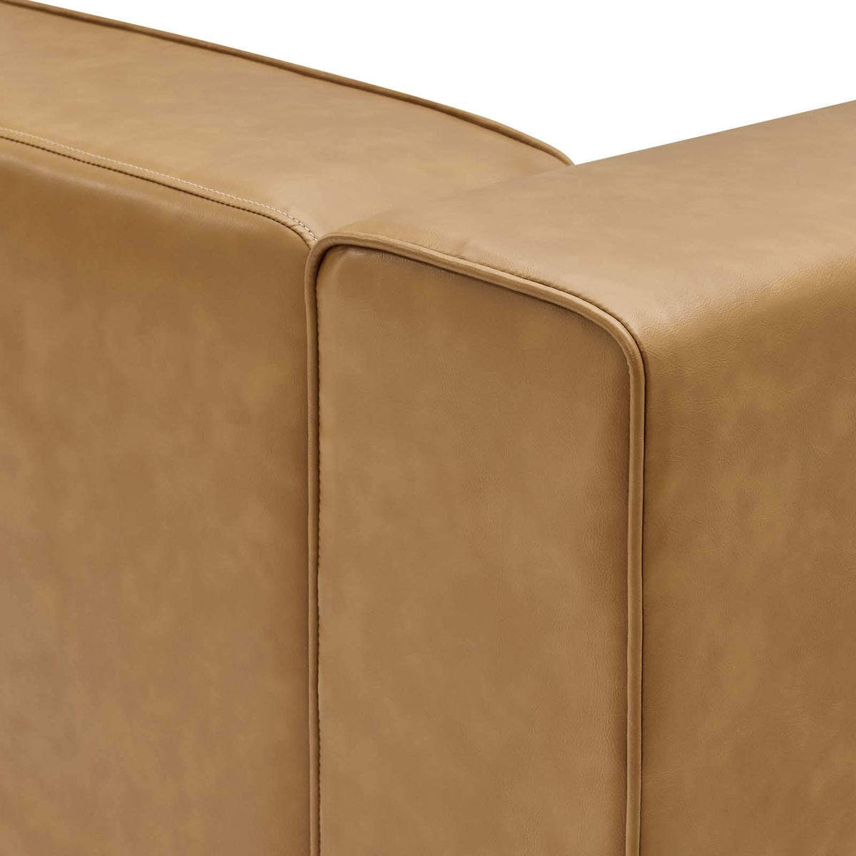 Mingle Vegan Leather Sectional Sofa Left-Arm Chair in Tan by Modway – Left-Arm Chair, Vegan Leather, Tan, Model EEI-4621-TAN