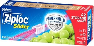 Ziploc Slider Storage Bag, Quart Value Pack, 42 Count (Pack of 3)