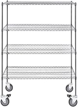 HUBERT Mobile Metal 4 Shelf Unit 60" L x 24" W x 69" H Flint