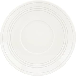 Lenox Tin Can Alley Dinnerware, White Porcelain Tableware, Pattern Four Coupe Saucer